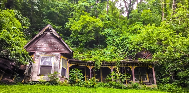 OC House in our woods It was moved here in pieces in  after the Ohio River flood of  Slowly its being reclaimed by nature NashvilleIN