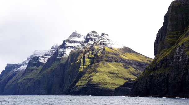 Ocean amp snow  Faroe Islands  