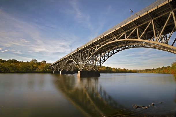 October on the Schuylkill River under the Strawberry Mansion Bridge Philadelphia 