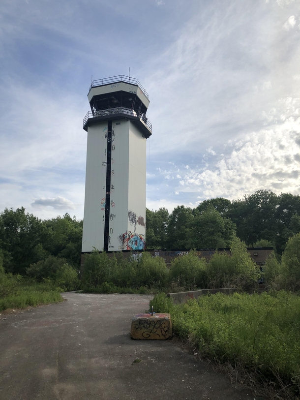Old air control tower at an abandoned Air Force base