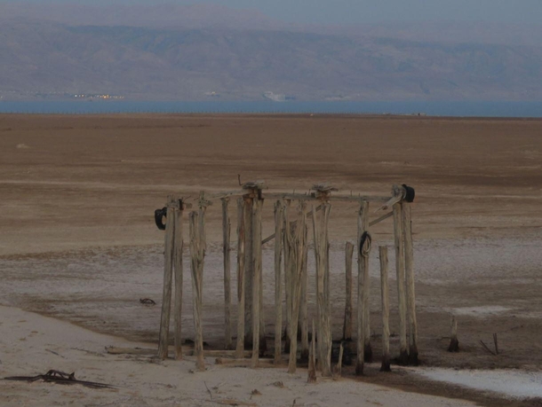 Old Boat Pier Didnt Get the Memo About the Dead Sea Shrinking