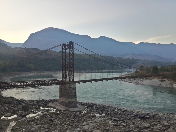 Old Burma Road Bridge over the Salween River in Yunnan Province China  This bridge and the Burma Road it was a part of were built by the US Army during World War Two in order to open up a supply route to China from India