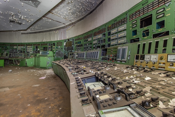 Old control room of an abandoned coal-fired power plant  - Germany