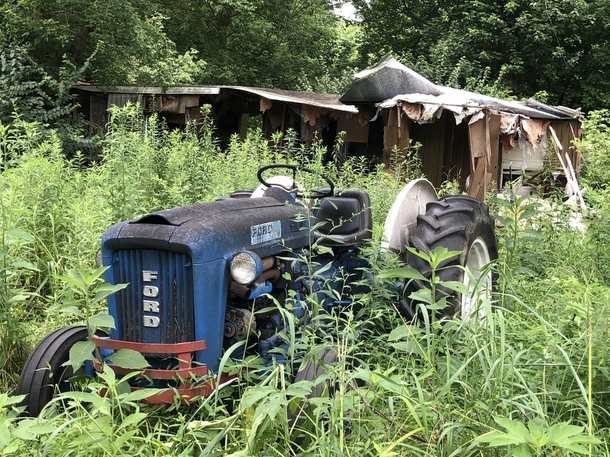 old ford tractor - found behind abandoned trailers on the side of the highway