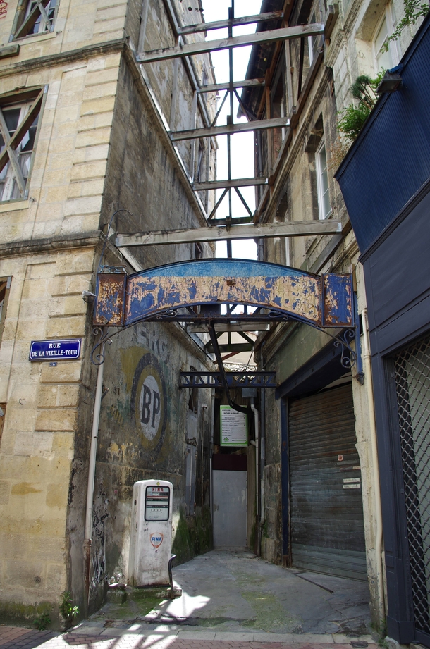 Old Gas Station in the centre of Bordeaux France 