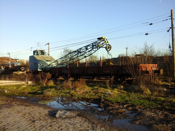 old railway crane in Cluj-Napoca Romania 