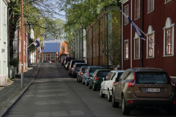 Old residential area in Helsinki Finland 