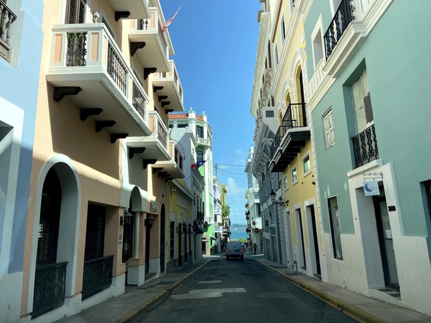 Old San Juan Puerto Rico Buildings were built to maximize shade and breeze from the ocean Pic taken by me 