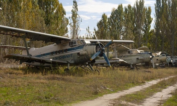 Old Soviet aircraft at Manas Inernational Airport Kyrgyzstan