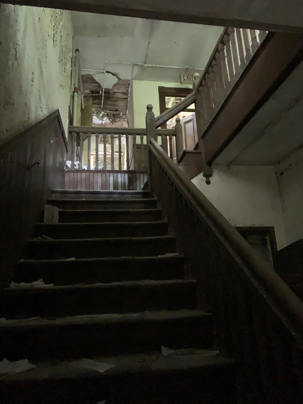Old staircase in a reform school that closed in 