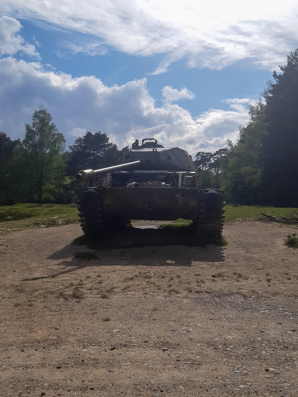 Old tank left on a Military Training ground in Germany 