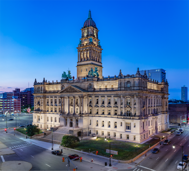 Old Wayne County Courthouse Detroit MI right after a  million dollar restoration 