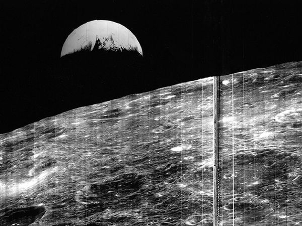 On August   Lunar Orbiter  took the first photograph of Earth as seen from the moon 