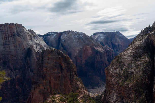 On my way to the West Rim today I caught a nice shot of Angels Landing Zion NP Utah 
