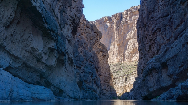 On the Rio Grande at the beginning of the Santa Elena Canyon in Big Bend National Park 