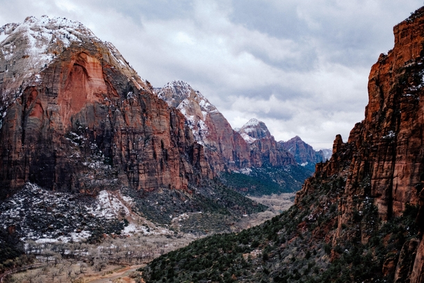 On the way up to Angels Landing at Zion National Park Utah 