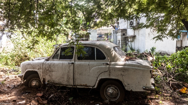 Once an Icon now Abandoned Ambassador Car India 