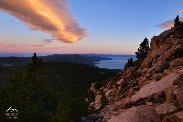 One more photo of the amazing Summer Solstice evening color show in north Lake Tahoe taken from the side of a mountain in the Mt Rose wilderness 