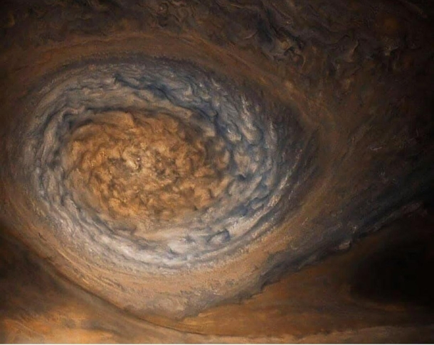 One of Jupiters hurricane captured by Juno