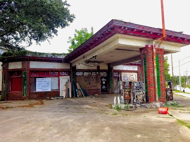 One of many abandoned gas stations in New Orleans