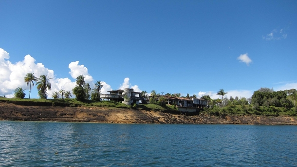 One of Pablo Escobars houses located on Lake Penol Colombia more in comments 