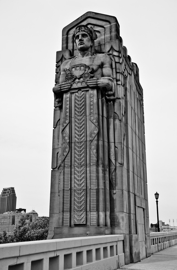 One of the Guardians of Traffic on the Hope Memorial Bridge in Cleveland Ohio