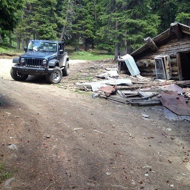 One of the many abandoned mining cabins in Colorado sorry for my old Jeep being in the pic