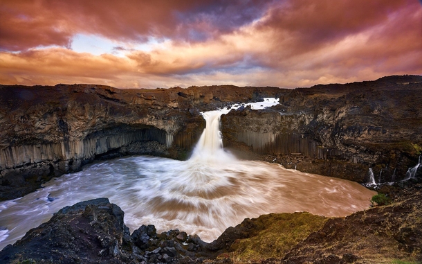 One of the many waterfalls but this one is quite unique Aldeyjarfoss Iceland 