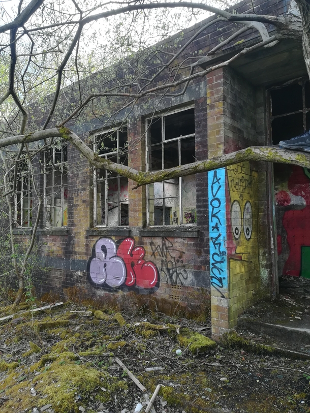 One of the remaining buildings of an abandoned power station