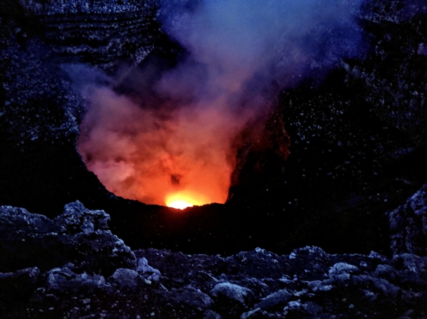 Only few places in the world where you can see lava Masaya Volcano Nicaragua OC 