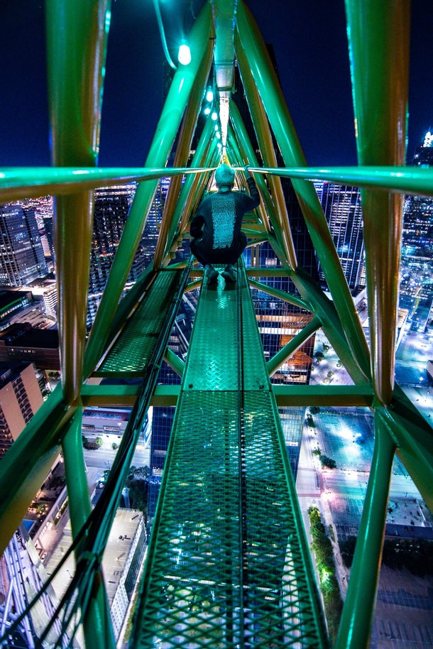 Ontop of a ft crane in Dallas Tx 