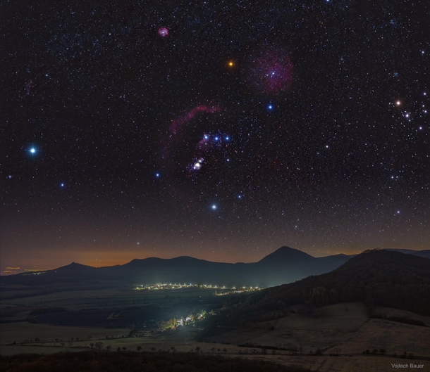 Orion over the Central Bohemian Highlands by Vojtch Bauer