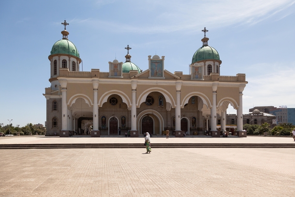Orthodox Cathedral exterior Addis Ababa Ethiopia 