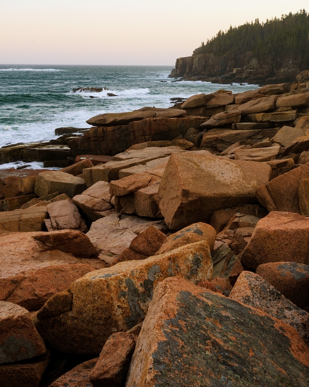 Otter cliffs and the pink granites of Acadia National Park ME