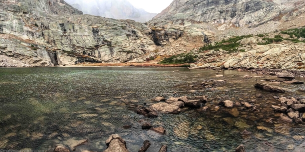 Overcast and primordial - Chasm Lake in Colorado 