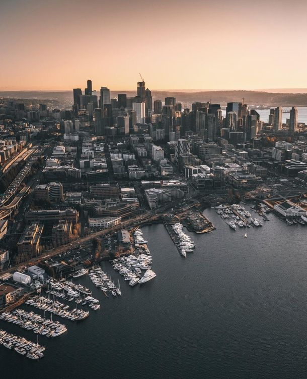 Overlooking Seattle from a helicopter Canon D Mark II at mm