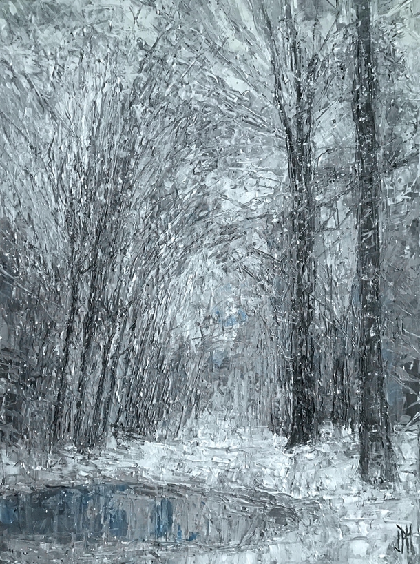 Painting I did of some wintertime trees