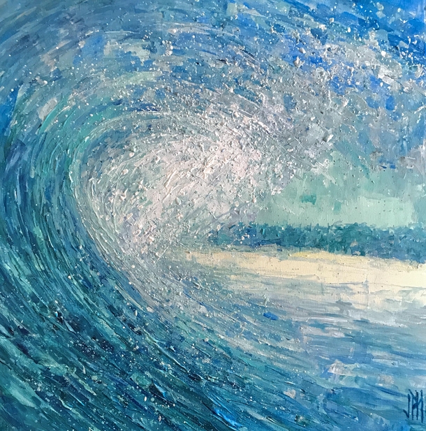 Painting I did of wave up close