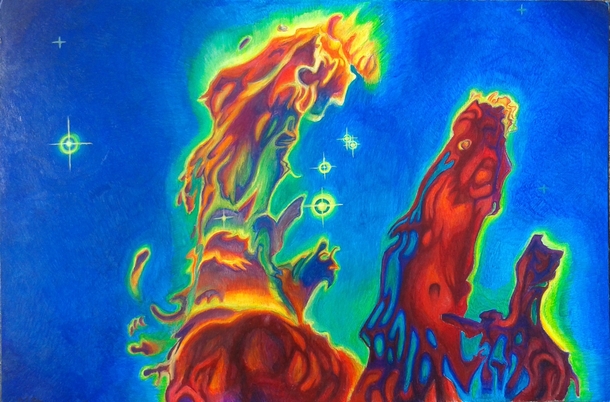 Painting I just finished of The Pillars of Creation  x 