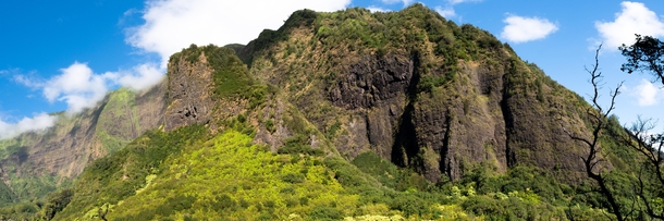 Panorama from the Secret Trail of Iao Valley Maui 