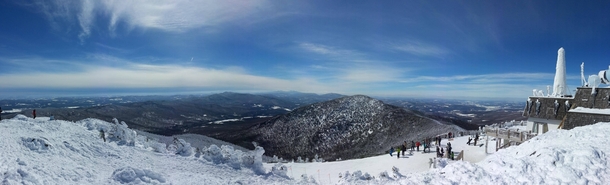 Panorama I took with my phone during a ski trip at Jay Peak VT  more in comments