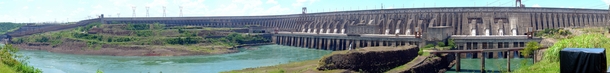 Panorama of the Itaipu hydroelectric dam from Brazilian side 