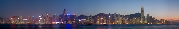Panoramic view of Hong Kong Island   