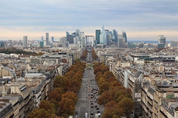 Paris looking at La Dfense which is Europes largest purpose-built business district