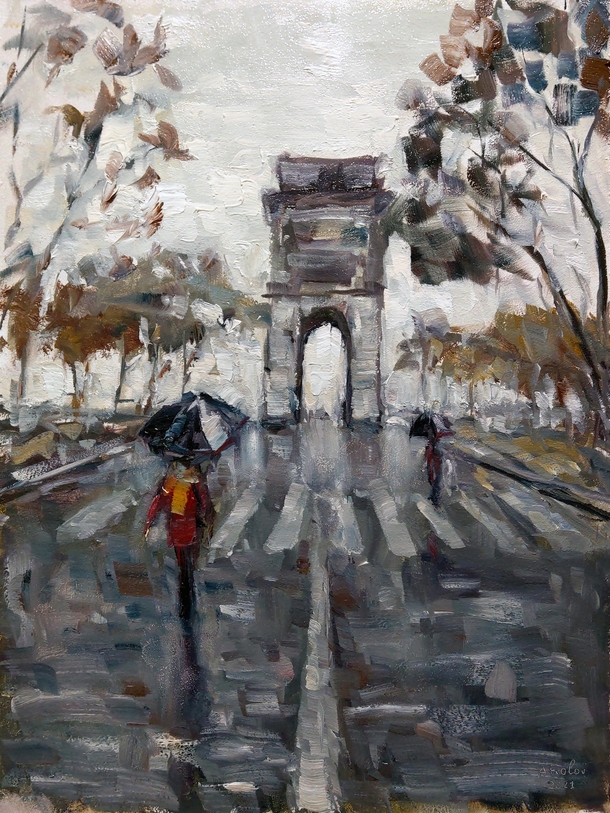 Paris My oil painting on hardboard x 