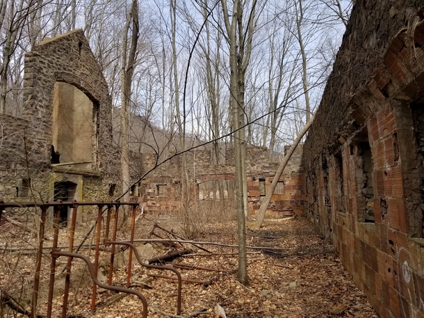 Part of the abandoned Cornish Estate Cold Spring NY USA Spring  