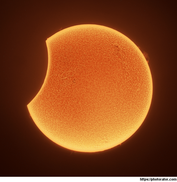 Partial Solar Eclipse in Hydrogen Alpha