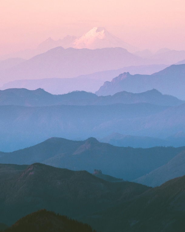 Pastel dreams in the Cascade Range Mount Rainier National Park 
