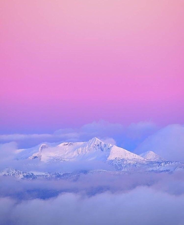 Pastel skies over Whitewater Ski Resort in Nelson British Columbia 
