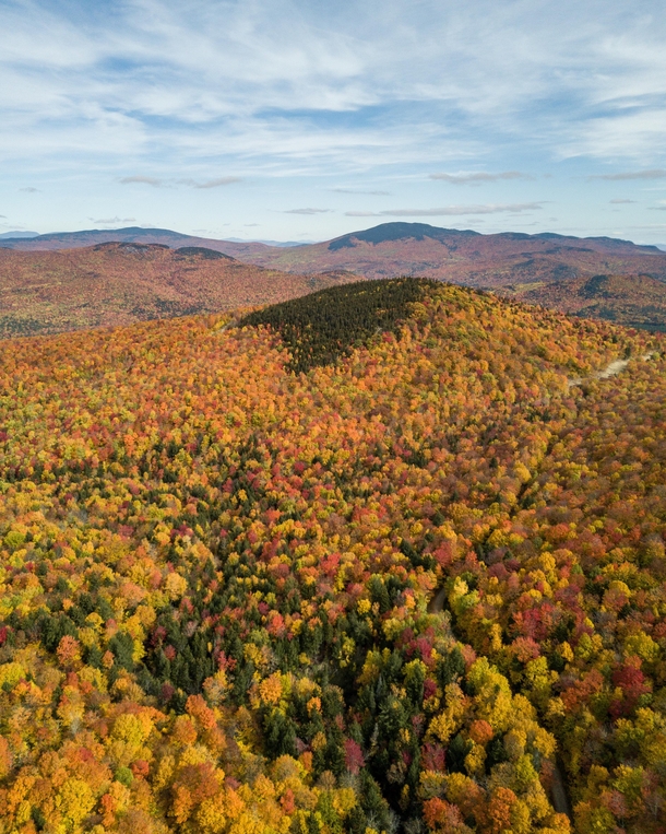 Peak Foliage from Above Bethel Maine 